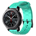 สายรัดนาฬิกาซิลิโคนลายฟุตบอลสีพื้นขนาด 22 มม., สำหรับ Samsung Galaxy Watch3 ขนาด 45 มม., สำหรับ Samsung Galaxy Watch ขนาด 46 มม., สำหรับ Samsung Gear S3 Classic, สำหรับ Samsung Gear S3 Frontier