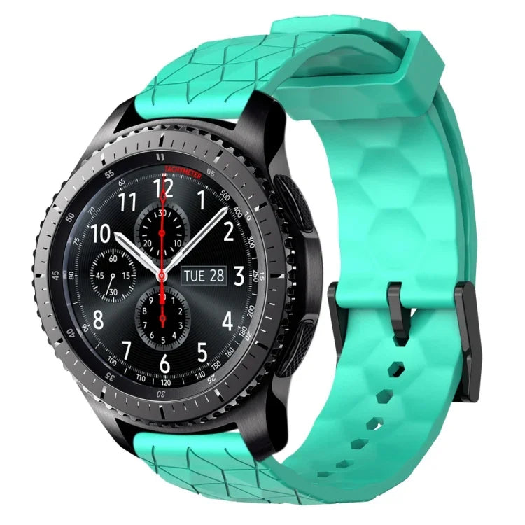 สายรัดนาฬิกาซิลิโคนลายฟุตบอลสีพื้นขนาด 22 มม., สำหรับ Samsung Galaxy Watch3 ขนาด 45 มม., สำหรับ Samsung Galaxy Watch ขนาด 46 มม., สำหรับ Samsung Gear S3 Classic, สำหรับ Samsung Gear S3 Frontier