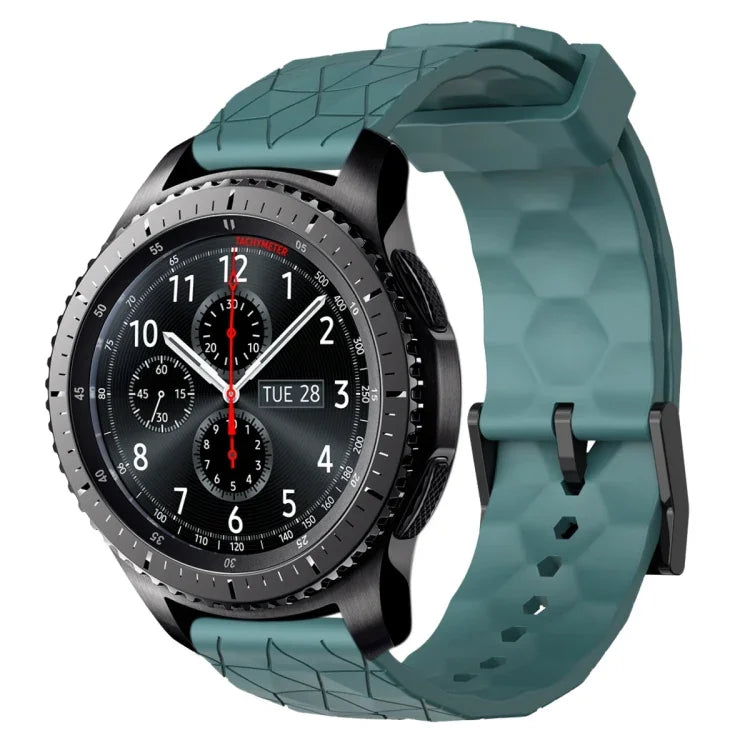 สายรัดนาฬิกาซิลิโคนลายฟุตบอลสีพื้นขนาด 22 มม., สำหรับ Samsung Galaxy Watch3 ขนาด 45 มม., สำหรับ Samsung Galaxy Watch ขนาด 46 มม., สำหรับ Samsung Gear S3 Classic, สำหรับ Samsung Gear S3 Frontier