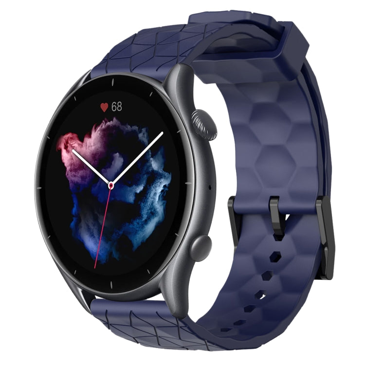 22mm Football Pattern Solid Color Silicone Watch Band, For Amazfit GTR 2, For Amazfit 3