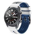 สายซิลิโคนสองสีเจาะรู 22mm สำหรับ Samsung Galaxy Watch3 45mm, สำหรับ Samsung Galaxy Watch 46mm, สำหรับ Samsung Gear S3 Classic, สำหรับ Samsung Gear S3 Frontier