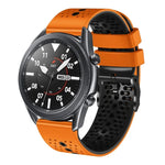 สายซิลิโคนสองสีเจาะรู 22mm สำหรับ Samsung Galaxy Watch3 45mm, สำหรับ Samsung Galaxy Watch 46mm, สำหรับ Samsung Gear S3 Classic, สำหรับ Samsung Gear S3 Frontier