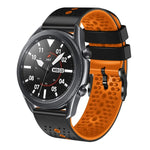 สายซิลิโคนสองสีเจาะรู 22mm สำหรับ Samsung Galaxy Watch3 45mm, สำหรับ Samsung Galaxy Watch 46mm, สำหรับ Samsung Gear S3 Classic, สำหรับ Samsung Gear S3 Frontier