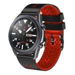 สายซิลิโคนสองสีเจาะรู 22mm สำหรับ Samsung Galaxy Watch3 45mm, สำหรับ Samsung Galaxy Watch 46mm, สำหรับ Samsung Gear S3 Classic, สำหรับ Samsung Gear S3 Frontier