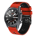 สายซิลิโคนสองสีเจาะรู 22mm สำหรับ Samsung Galaxy Watch3 45mm, สำหรับ Samsung Galaxy Watch 46mm, สำหรับ Samsung Gear S3 Classic, สำหรับ Samsung Gear S3 Frontier