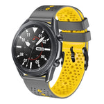 สายซิลิโคนสองสีเจาะรู 22mm สำหรับ Samsung Galaxy Watch3 45mm, สำหรับ Samsung Galaxy Watch 46mm, สำหรับ Samsung Gear S3 Classic, สำหรับ Samsung Gear S3 Frontier