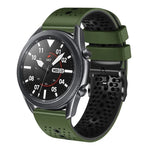 สายซิลิโคนสองสีเจาะรู 22mm สำหรับ Samsung Galaxy Watch3 45mm, สำหรับ Samsung Galaxy Watch 46mm, สำหรับ Samsung Gear S3 Classic, สำหรับ Samsung Gear S3 Frontier