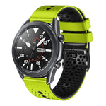 สายซิลิโคนสองสีเจาะรู 22mm สำหรับ Samsung Galaxy Watch3 45mm, สำหรับ Samsung Galaxy Watch 46mm, สำหรับ Samsung Gear S3 Classic, สำหรับ Samsung Gear S3 Frontier