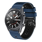 สายซิลิโคนสองสีเจาะรู 22mm สำหรับ Samsung Galaxy Watch3 45mm, สำหรับ Samsung Galaxy Watch 46mm, สำหรับ Samsung Gear S3 Classic, สำหรับ Samsung Gear S3 Frontier