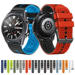 สายซิลิโคนสองสีเจาะรู 22mm สำหรับ Samsung Galaxy Watch3 45mm, สำหรับ Samsung Galaxy Watch 46mm, สำหรับ Samsung Gear S3 Classic, สำหรับ Samsung Gear S3 Frontier