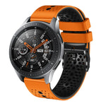 สายซิลิโคนสองสีเจาะรู 22mm สำหรับ Samsung Galaxy Watch3 45mm, สำหรับ Samsung Galaxy Watch 46mm, สำหรับ Samsung Gear S3 Classic, สำหรับ Samsung Gear S3 Frontier