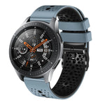 สายซิลิโคนสองสีเจาะรู 22mm สำหรับ Samsung Galaxy Watch3 45mm, สำหรับ Samsung Galaxy Watch 46mm, สำหรับ Samsung Gear S3 Classic, สำหรับ Samsung Gear S3 Frontier
