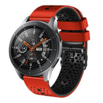 สายซิลิโคนสองสีเจาะรู 22mm สำหรับ Samsung Galaxy Watch3 45mm, สำหรับ Samsung Galaxy Watch 46mm, สำหรับ Samsung Gear S3 Classic, สำหรับ Samsung Gear S3 Frontier