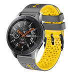 สายซิลิโคนสองสีเจาะรู 22mm สำหรับ Samsung Galaxy Watch3 45mm, สำหรับ Samsung Galaxy Watch 46mm, สำหรับ Samsung Gear S3 Classic, สำหรับ Samsung Gear S3 Frontier