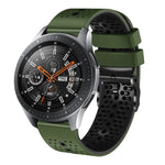 สายซิลิโคนสองสีเจาะรู 22mm สำหรับ Samsung Galaxy Watch3 45mm, สำหรับ Samsung Galaxy Watch 46mm, สำหรับ Samsung Gear S3 Classic, สำหรับ Samsung Gear S3 Frontier