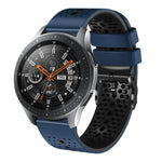 สายซิลิโคนสองสีเจาะรู 22mm สำหรับ Samsung Galaxy Watch3 45mm, สำหรับ Samsung Galaxy Watch 46mm, สำหรับ Samsung Gear S3 Classic, สำหรับ Samsung Gear S3 Frontier
