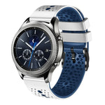 สายซิลิโคนสองสีเจาะรู 22mm สำหรับ Samsung Galaxy Watch3 45mm, สำหรับ Samsung Galaxy Watch 46mm, สำหรับ Samsung Gear S3 Classic, สำหรับ Samsung Gear S3 Frontier