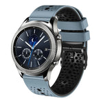 สายซิลิโคนสองสีเจาะรู 22mm สำหรับ Samsung Galaxy Watch3 45mm, สำหรับ Samsung Galaxy Watch 46mm, สำหรับ Samsung Gear S3 Classic, สำหรับ Samsung Gear S3 Frontier