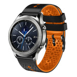 สายซิลิโคนสองสีเจาะรู 22mm สำหรับ Samsung Galaxy Watch3 45mm, สำหรับ Samsung Galaxy Watch 46mm, สำหรับ Samsung Gear S3 Classic, สำหรับ Samsung Gear S3 Frontier