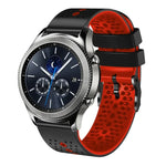 สายซิลิโคนสองสีเจาะรู 22mm สำหรับ Samsung Galaxy Watch3 45mm, สำหรับ Samsung Galaxy Watch 46mm, สำหรับ Samsung Gear S3 Classic, สำหรับ Samsung Gear S3 Frontier