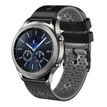 สายซิลิโคนสองสีเจาะรู 22mm สำหรับ Samsung Galaxy Watch3 45mm, สำหรับ Samsung Galaxy Watch 46mm, สำหรับ Samsung Gear S3 Classic, สำหรับ Samsung Gear S3 Frontier