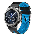 สายซิลิโคนสองสีเจาะรู 22mm สำหรับ Samsung Galaxy Watch3 45mm, สำหรับ Samsung Galaxy Watch 46mm, สำหรับ Samsung Gear S3 Classic, สำหรับ Samsung Gear S3 Frontier
