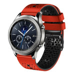 สายซิลิโคนสองสีเจาะรู 22mm สำหรับ Samsung Galaxy Watch3 45mm, สำหรับ Samsung Galaxy Watch 46mm, สำหรับ Samsung Gear S3 Classic, สำหรับ Samsung Gear S3 Frontier