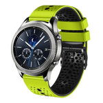 สายซิลิโคนสองสีเจาะรู 22mm สำหรับ Samsung Galaxy Watch3 45mm, สำหรับ Samsung Galaxy Watch 46mm, สำหรับ Samsung Gear S3 Classic, สำหรับ Samsung Gear S3 Frontier