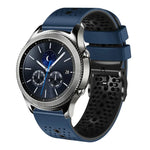 สายซิลิโคนสองสีเจาะรู 22mm สำหรับ Samsung Galaxy Watch3 45mm, สำหรับ Samsung Galaxy Watch 46mm, สำหรับ Samsung Gear S3 Classic, สำหรับ Samsung Gear S3 Frontier