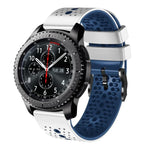 สายซิลิโคนสองสีเจาะรู 22mm สำหรับ Samsung Galaxy Watch3 45mm, สำหรับ Samsung Galaxy Watch 46mm, สำหรับ Samsung Gear S3 Classic, สำหรับ Samsung Gear S3 Frontier
