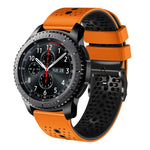 สายซิลิโคนสองสีเจาะรู 22mm สำหรับ Samsung Galaxy Watch3 45mm, สำหรับ Samsung Galaxy Watch 46mm, สำหรับ Samsung Gear S3 Classic, สำหรับ Samsung Gear S3 Frontier