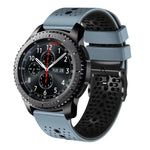 สายซิลิโคนสองสีเจาะรู 22mm สำหรับ Samsung Galaxy Watch3 45mm, สำหรับ Samsung Galaxy Watch 46mm, สำหรับ Samsung Gear S3 Classic, สำหรับ Samsung Gear S3 Frontier