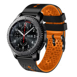 สายซิลิโคนสองสีเจาะรู 22mm สำหรับ Samsung Galaxy Watch3 45mm, สำหรับ Samsung Galaxy Watch 46mm, สำหรับ Samsung Gear S3 Classic, สำหรับ Samsung Gear S3 Frontier