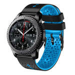 สายซิลิโคนสองสีเจาะรู 22mm สำหรับ Samsung Galaxy Watch3 45mm, สำหรับ Samsung Galaxy Watch 46mm, สำหรับ Samsung Gear S3 Classic, สำหรับ Samsung Gear S3 Frontier