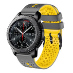 สายซิลิโคนสองสีเจาะรู 22mm สำหรับ Samsung Galaxy Watch3 45mm, สำหรับ Samsung Galaxy Watch 46mm, สำหรับ Samsung Gear S3 Classic, สำหรับ Samsung Gear S3 Frontier