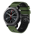สายซิลิโคนสองสีเจาะรู 22mm สำหรับ Samsung Galaxy Watch3 45mm, สำหรับ Samsung Galaxy Watch 46mm, สำหรับ Samsung Gear S3 Classic, สำหรับ Samsung Gear S3 Frontier