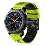 สายซิลิโคนสองสีเจาะรู 22mm สำหรับ Samsung Galaxy Watch3 45mm, สำหรับ Samsung Galaxy Watch 46mm, สำหรับ Samsung Gear S3 Classic, สำหรับ Samsung Gear S3 Frontier