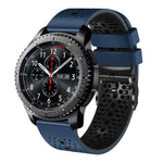 สายซิลิโคนสองสีเจาะรู 22mm สำหรับ Samsung Galaxy Watch3 45mm, สำหรับ Samsung Galaxy Watch 46mm, สำหรับ Samsung Gear S3 Classic, สำหรับ Samsung Gear S3 Frontier