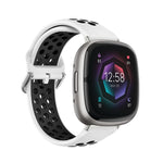 Two-Color Perforated Breathable Silicone Watch Band, For Fitbit Sense