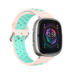 Two-Color Perforated Breathable Silicone Watch Band, For Fitbit Sense