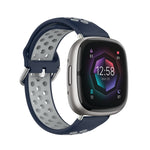 Two-Color Perforated Breathable Silicone Watch Band, For Fitbit Sense