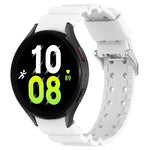 Armor Pure Color silicone watch band for Samsung Galaxy Watch, featuring a sporty design on a white strap.