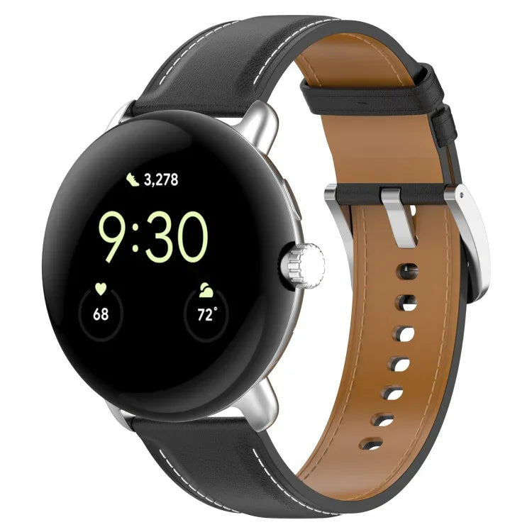 สายหนังปั๊มลายเย็บ สำหรับ Google Pixel Watch 4 / 3 / 2 / 1 41 มม.