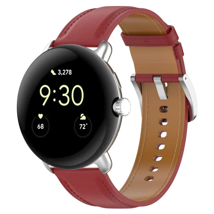 สายหนังปั๊มลายเย็บ สำหรับ Google Pixel Watch 4 / 3 / 2 / 1 41 มม.