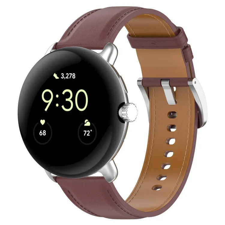 สายหนังปั๊มลายเย็บ สำหรับ Google Pixel Watch 4 / 3 / 2 / 1 41 มม.