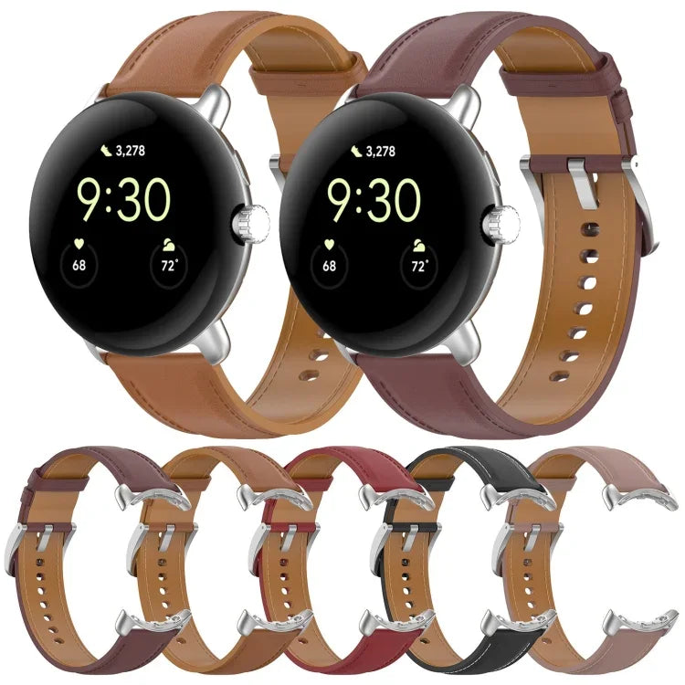 สายหนังปั๊มลายเย็บ สำหรับ Google Pixel Watch 4 / 3 / 2 / 1 41 มม.