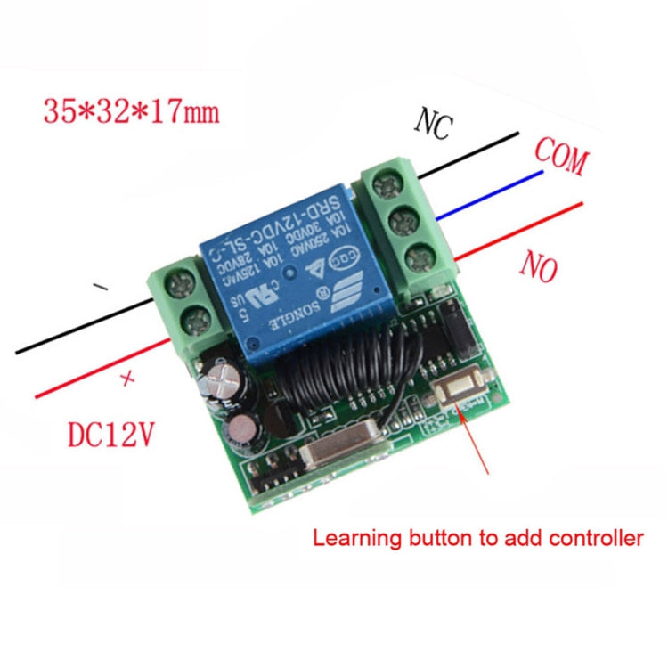 สวิตช์รีโมทคอนโทรลไร้สาย RF 12V 10A 1 ช่องรีเลย์