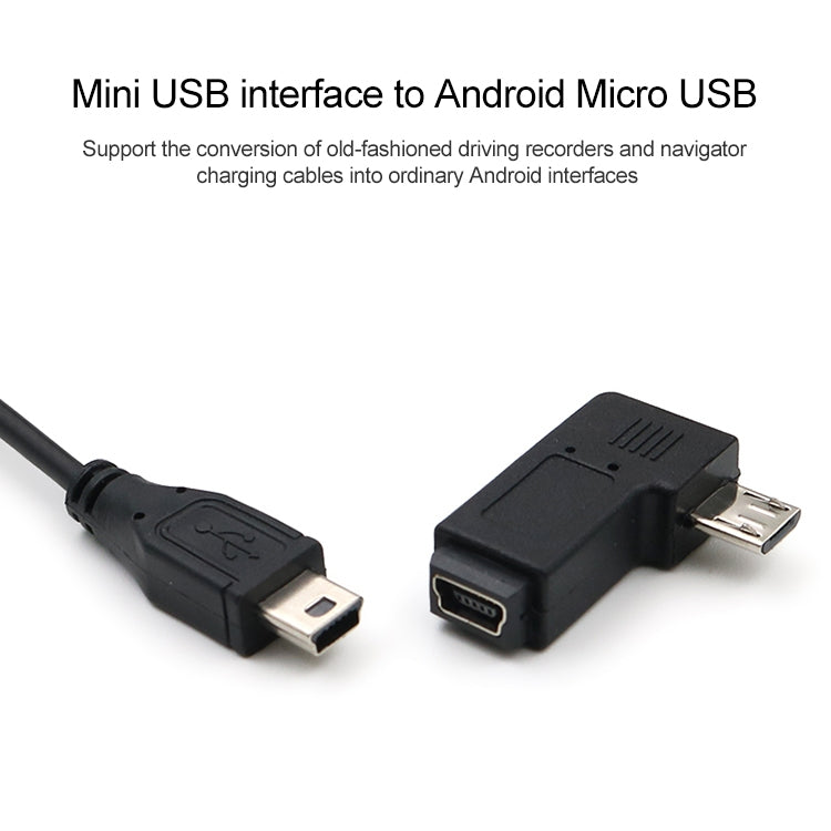 อะแดปเตอร์มินิ USB ตัวเมีย 90 องศา เป็น Micro USB ตัวผู้