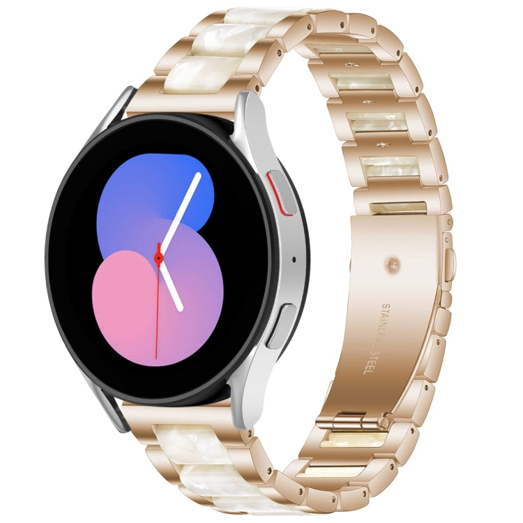 Interbead Resin Metal Watch Band, For Galaxy Watch 5 40 / 44mm, For Galaxy Watch 5 Pro 45mm, For Galaxy Watch 4 40 / 44mm