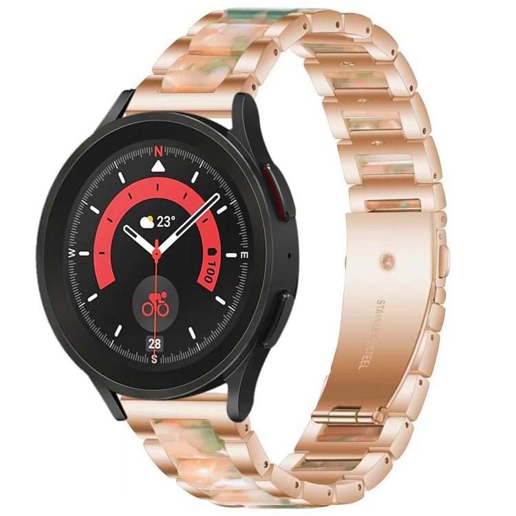 Interbead Resin Metal Watch Band, For Galaxy Watch 5 40 / 44mm, For Galaxy Watch 5 Pro 45mm, For Galaxy Watch 4 40 / 44mm